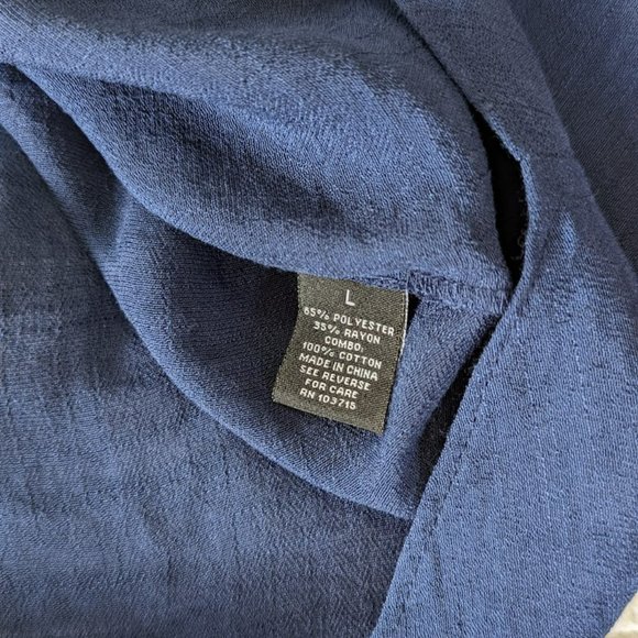NWT Zac & Rachel Navy Button Down Top - Size Large - Picture 10 of 13